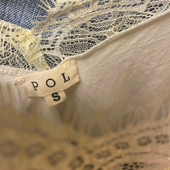 POL Yellow Tie Dye Lace Trim Cami Tank Top SIZE S SMALL - Picture 2 of 3